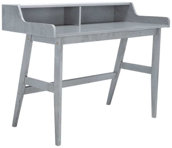 Safavieh Wrigley Desk - Stylish Mid-Century Industrial Home Office Solution With Practical Storage & Versatility Dark Grey DSK1400A