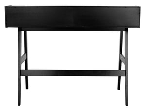 Safavieh Wrigley Desk - Stylish Mid-Century Industrial Home Office Solution With Practical Storage & Versatility Matte Black DSK1400B