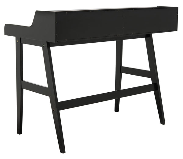 Safavieh Wrigley Desk - Stylish Mid-Century Industrial Home Office Solution With Practical Storage & Versatility Matte Black DSK1400B