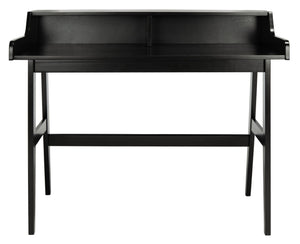 Safavieh Wrigley Desk - Stylish Mid-Century Industrial Home Office Solution With Practical Storage & Versatility Matte Black DSK1400B