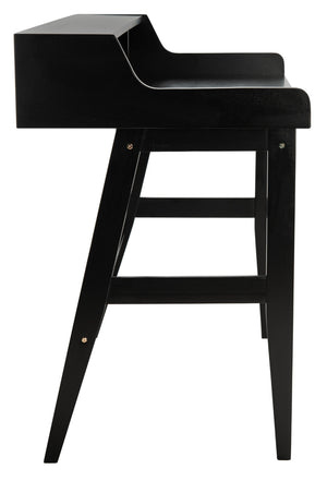 Safavieh Wrigley Desk - Stylish Mid-Century Industrial Home Office Solution With Practical Storage & Versatility Matte Black DSK1400B