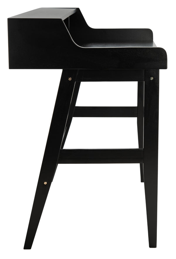 Safavieh Wrigley Desk - Stylish Mid-Century Industrial Home Office Solution With Practical Storage & Versatility Matte Black DSK1400B
