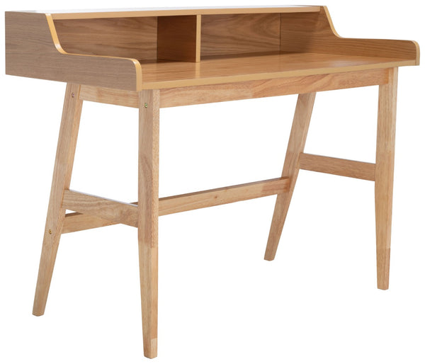Safavieh Wrigley Desk - Stylish Mid-Century Industrial Home Office Solution With Practical Storage & Versatility Natural DSK1400C
