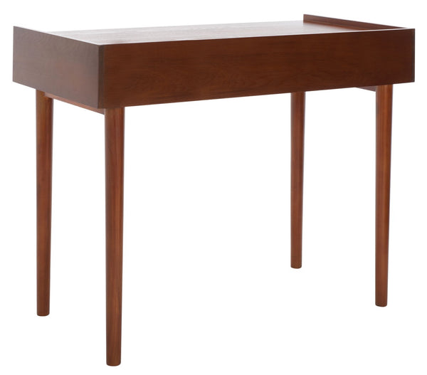 Safavieh Henley Mid-Century Modern 2 Drawer Desk For Home Office - Compact, Stylish & Functional Workspace Brown DSK2100D