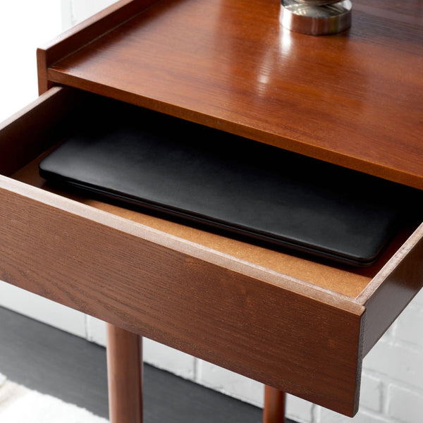 Safavieh Henley Mid-Century Modern 2 Drawer Desk For Home Office - Compact, Stylish & Functional Workspace Brown DSK2100D