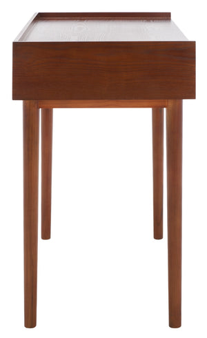 Safavieh Henley Mid-Century Modern 2 Drawer Desk For Home Office - Compact, Stylish & Functional Workspace Brown DSK2100D