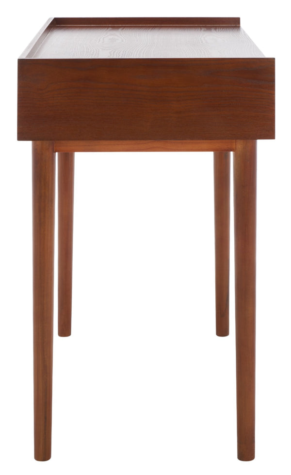 Safavieh Henley Mid-Century Modern 2 Drawer Desk For Home Office - Compact, Stylish & Functional Workspace Brown DSK2100D
