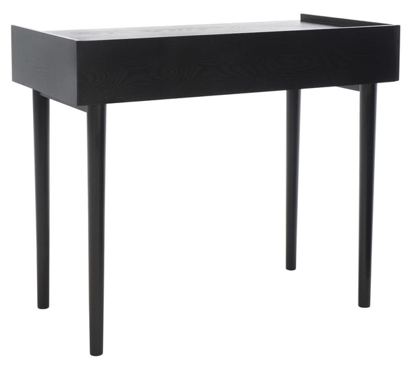 Safavieh Henley Mid-Century Modern 2 Drawer Desk For Home Office - Compact, Stylish & Functional Workspace Black DSK2100E