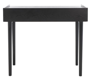 Safavieh Henley Mid-Century Modern 2 Drawer Desk For Home Office - Compact, Stylish & Functional Workspace Black DSK2100E