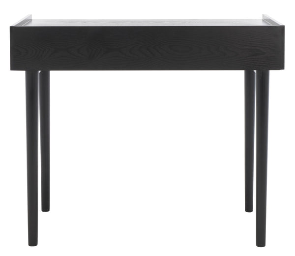 Safavieh Henley Mid-Century Modern 2 Drawer Desk For Home Office - Compact, Stylish & Functional Workspace Black DSK2100E