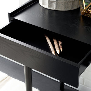 Safavieh Henley Mid-Century Modern 2 Drawer Desk For Home Office - Compact, Stylish & Functional Workspace Black DSK2100E