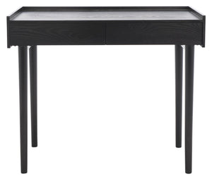 Safavieh Henley Mid-Century Modern 2 Drawer Desk For Home Office - Compact, Stylish & Functional Workspace Black DSK2100E