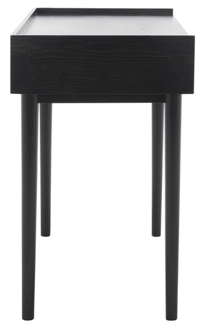 Safavieh Henley Mid-Century Modern 2 Drawer Desk For Home Office - Compact, Stylish & Functional Workspace Black DSK2100E
