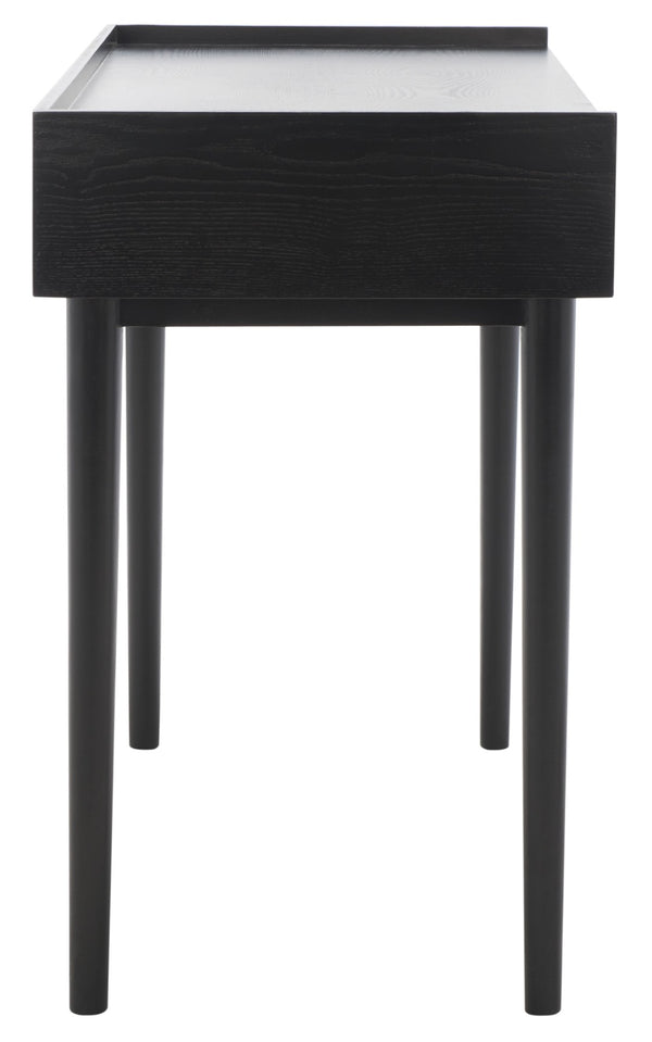 Safavieh Henley Mid-Century Modern 2 Drawer Desk For Home Office - Compact, Stylish & Functional Workspace Black DSK2100E