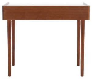 Safavieh Henley 2 Drawer Desk White Marble / Brown DSK2100F