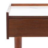 Safavieh Henley 2 Drawer Desk White Marble / Brown DSK2100F