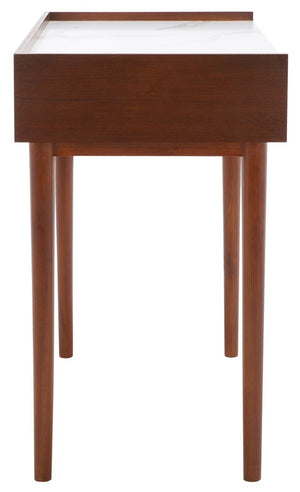 Safavieh Henley 2 Drawer Desk White Marble / Brown DSK2100F