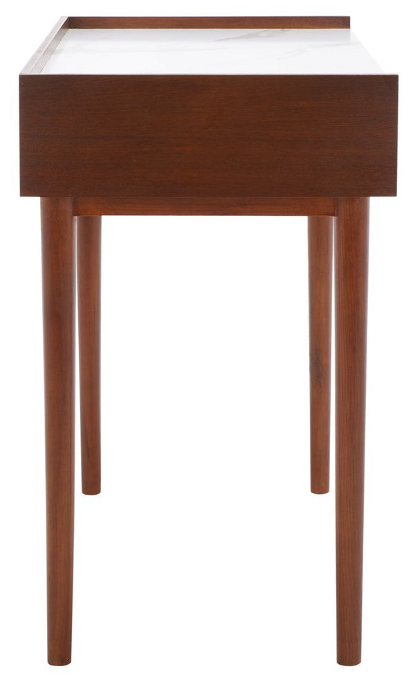 Safavieh Henley 2 Drawer Desk White Marble / Brown DSK2100F