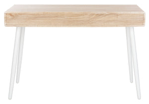 Safavieh Jorja Chic Contemporary Desk With Drawer And Open Shelf For Modern Home Office And Small Spaces Natural/White DSK2200A