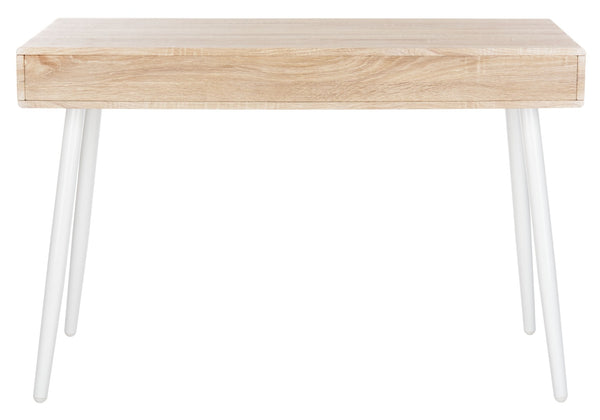 Safavieh Jorja Chic Contemporary Desk With Drawer And Open Shelf For Modern Home Office And Small Spaces Natural/White DSK2200A