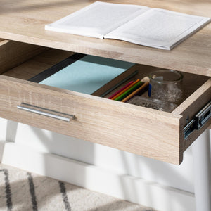 Safavieh Jorja Chic Contemporary Desk With Drawer And Open Shelf For Modern Home Office And Small Spaces Natural/White DSK2200A