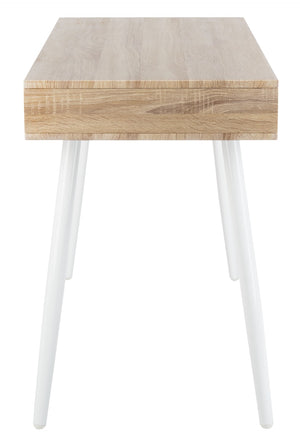 Safavieh Jorja Chic Contemporary Desk With Drawer And Open Shelf For Modern Home Office And Small Spaces Natural/White DSK2200A