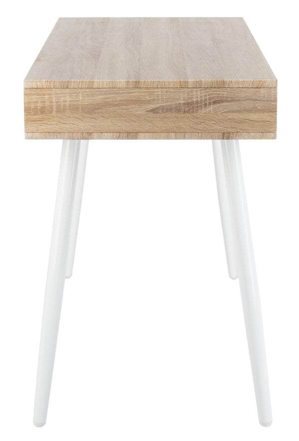 Safavieh Jorja Chic Contemporary Desk With Drawer And Open Shelf For Modern Home Office And Small Spaces Natural/White DSK2200A
