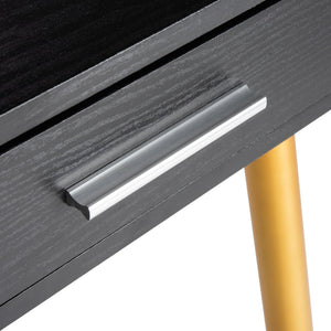 Safavieh Jorja Chic Contemporary Desk With Drawer And Open Shelf For Modern Home Office And Small Spaces Black/Gold DSK2200B
