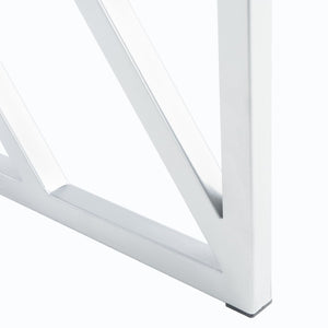 Safavieh Elaine 1-Drawer Desk - Modern Elegance With High-Gloss Finish And Stylish Geometric Frame Design White/Silver DSK2201B