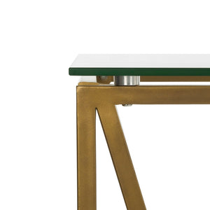 Safavieh Theresa Glass Top Desk - Elegant Minimalist Design With Gold Frame For Home Office & Modern Décor DSK2202A