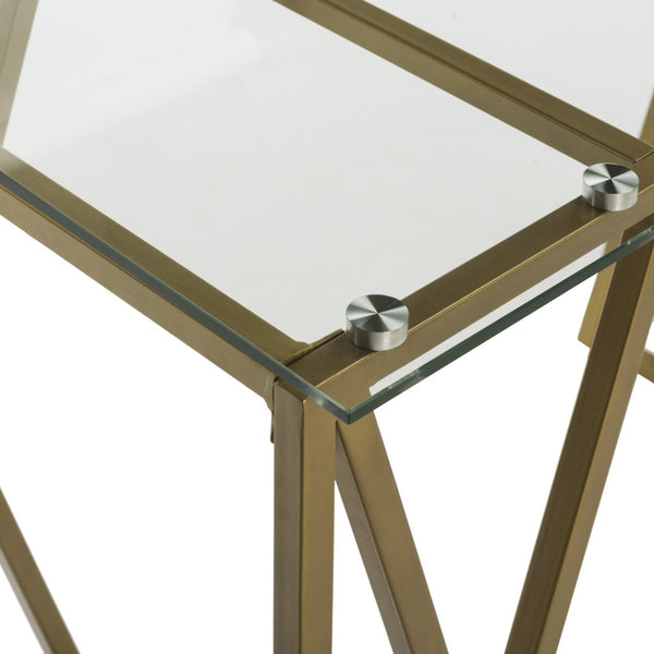 Safavieh Theresa Glass Top Desk - Elegant Minimalist Design With Gold Frame For Home Office & Modern Décor DSK2202A