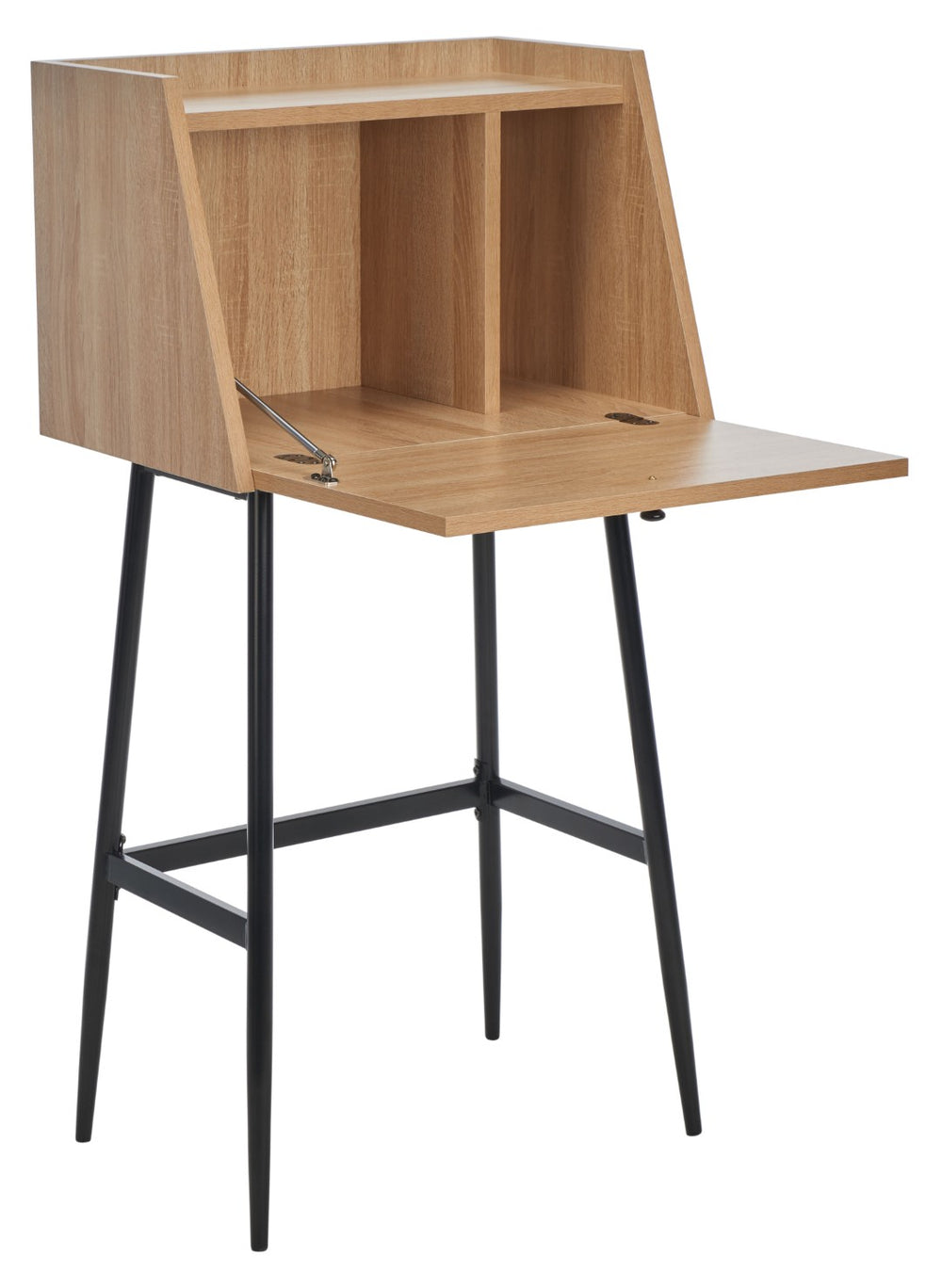 Safavieh Xander Modern Secretary Desk - Chic Space-Saving Solution For Stylish Home Offices And Small Spaces Natural/Black DSK2203A