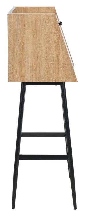 Safavieh Xander Modern Secretary Desk - Chic Space-Saving Solution For Stylish Home Offices And Small Spaces Natural/Black DSK2203A