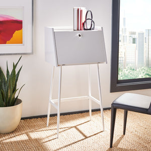Safavieh Xander Modern Secretary Desk - Chic Space-Saving Solution For Stylish Home Offices And Small Spaces White/White DSK2203B