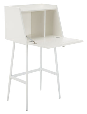 Safavieh Xander Modern Secretary Desk - Chic Space-Saving Solution For Stylish Home Offices And Small Spaces White/White DSK2203B