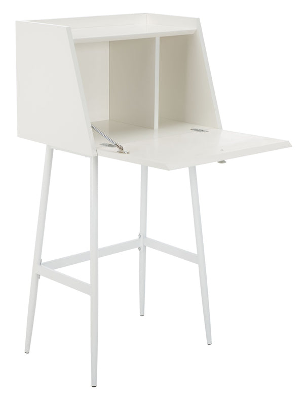 Safavieh Xander Modern Secretary Desk - Chic Space-Saving Solution For Stylish Home Offices And Small Spaces White/White DSK2203B