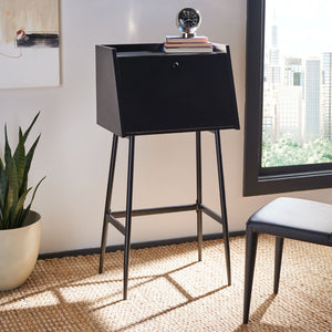 Safavieh Xander Modern Secretary Desk - Chic Space-Saving Solution For Stylish Home Offices And Small Spaces Black DSK2203C