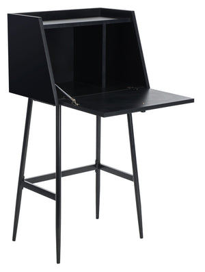 Safavieh Xander Modern Secretary Desk - Chic Space-Saving Solution For Stylish Home Offices And Small Spaces Black DSK2203C