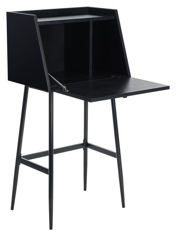 Safavieh Xander Modern Secretary Desk - Chic Space-Saving Solution For Stylish Home Offices And Small Spaces Black DSK2203C