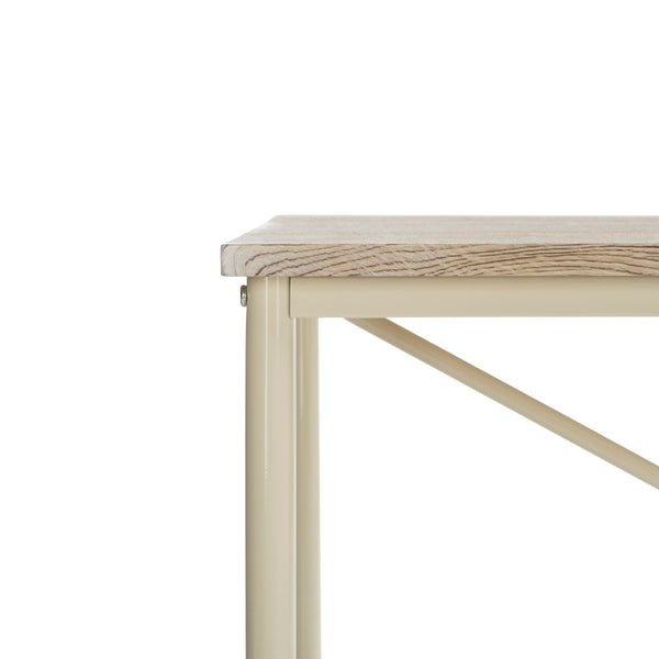 Safavieh Callie Modern Rolling Desk With Oak-Finish Top And Cream Metal Frame For Home Or Office Use DSK2204A