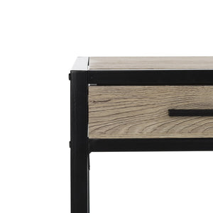 Safavieh Alan Modern One-Shelf Desk With Drawer - Stylish Oak Finish & Sturdy Metal Frame For Home Office DSK2205A
