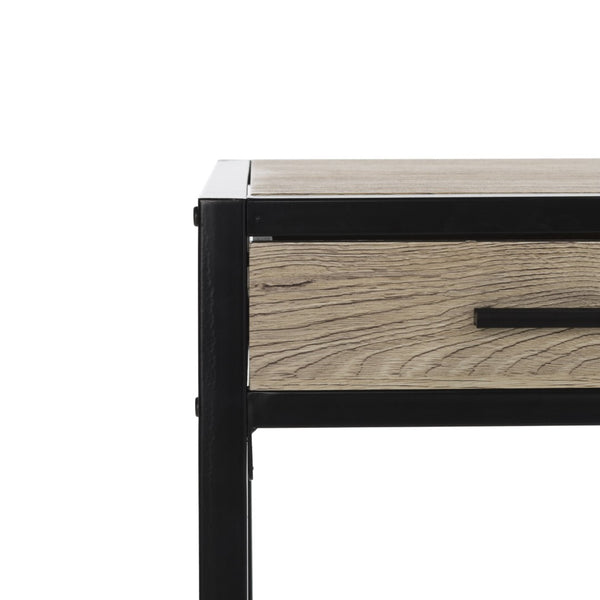 Safavieh Alan Modern One-Shelf Desk With Drawer - Stylish Oak Finish & Sturdy Metal Frame For Home Office DSK2205A