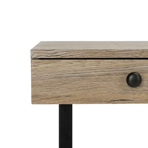 Safavieh Hilton Contemporary 3 Drawer Desk With Rustic Oak Finish & Black Metal Frame For Stylish Workspaces DSK2206A