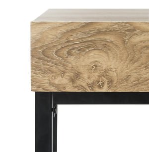 Safavieh Patrick Modern 2 Drawer Desk With Oak Finish And Black Metal Frame For Stylish Home Office Setup DSK2207A
