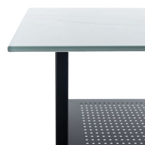 Safavieh Xyla Modern Glass Top Desk With 3 Open Shelves - Stylish Industrial Design For Home Office & Study DSK2208A