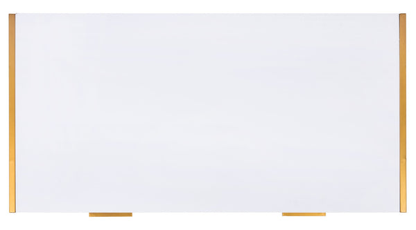 Safavieh Elodie Modern One-Drawer Desk In Bright White With Glam Gold Frame – Perfect For Home Office & More! DSK2209A