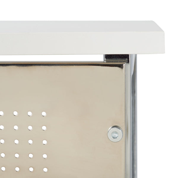 Safavieh Hayden 3-Shelf Standing Desk - Modern White Mdf & Chrome Frame For Stylish Home Office Organization DSK2210A