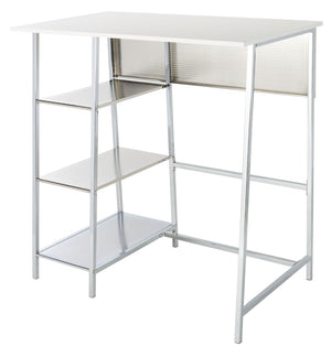 Safavieh Hayden 3-Shelf Standing Desk - Modern White Mdf & Chrome Frame For Stylish Home Office Organization DSK2210A