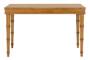 Safavieh Noely Modern Coastal Single Drawer Writing Desk With Bamboo-Inspired Frame For Stylish Workspaces Brown/Brown Handle DSK3500B