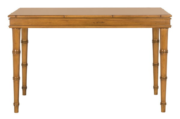 Safavieh Noely Modern Coastal Single Drawer Writing Desk With Bamboo-Inspired Frame For Stylish Workspaces Brown/Brown Handle DSK3500B